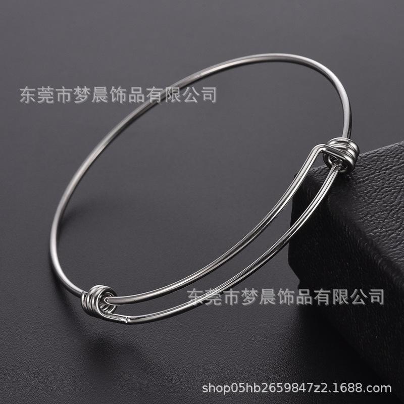 Foreign trade cross-border European and American 304 stainless steel DIY coil bracelet push-pull telescopic adjustable bracelet
