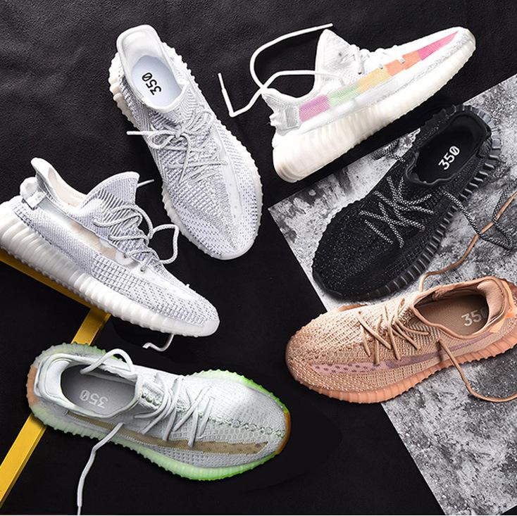 Coconut Shoes Men's 350V2 Gympani White Angel Reflective Leisure Sports Running Shoes Men's New Grey Orange Tail Light Sea Salt