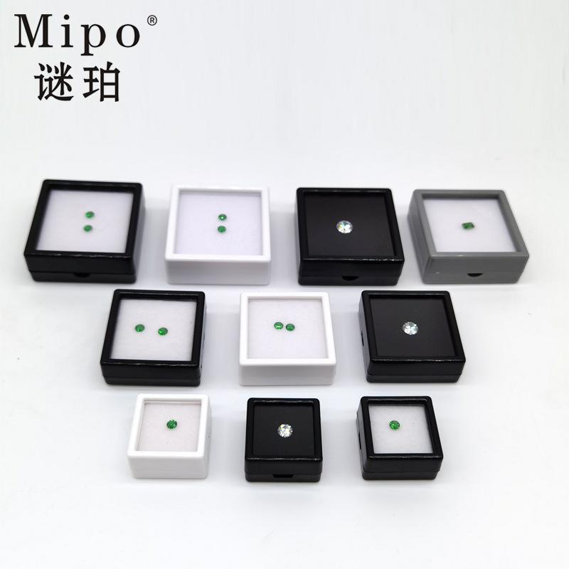 Acrylic PVC plastic transparent bare stone box colored gemstone ring face diamond display box square jewelry jewelry