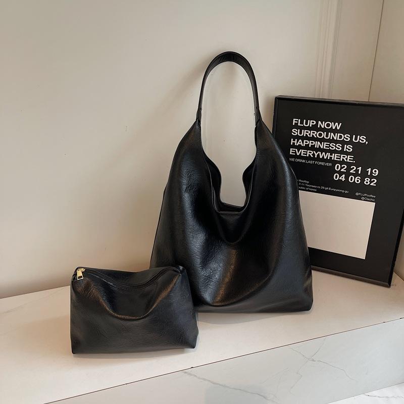 Fashionable Women's Handbag with a Textured Feel, Simple Commuter Tote Bag, Casual Retro Mother-Daughter Bag for Women