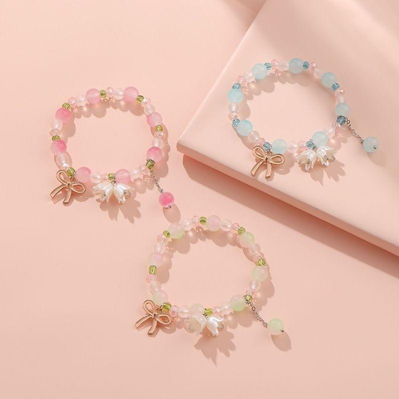 Explosive super fairy lily-in-the-ring bracelet female ins niche design sense gradient all-match student girlfriends diy bracelet