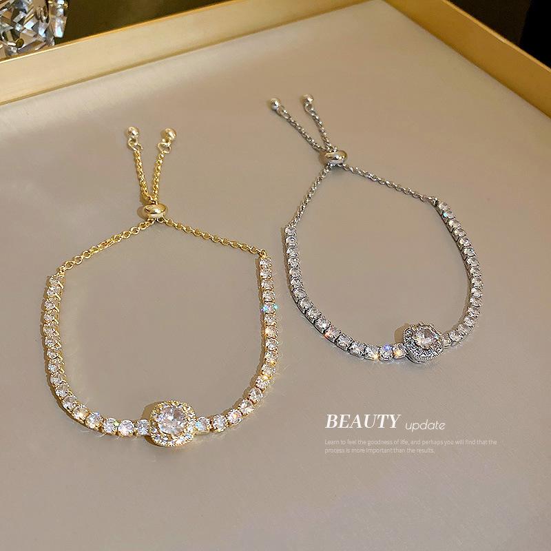 South Korea's Dongdaemun Square Zircon Adjustable Bracelet Women's Casual Light Luxury Bracelet Personalized Temperament High-End Hand Accessories