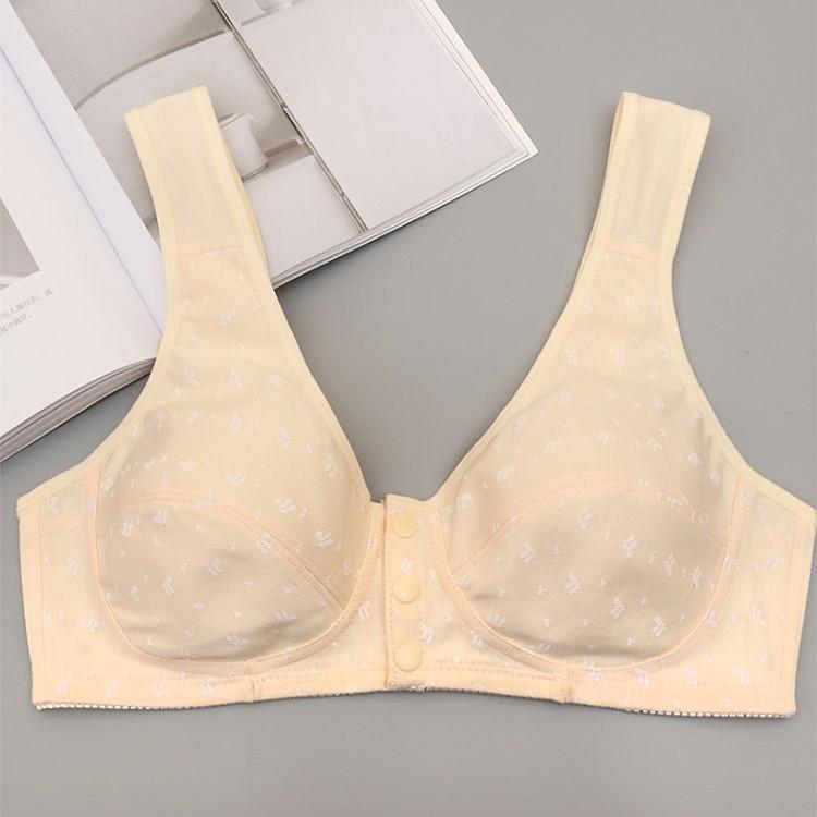 Middle-Aged and Elderly Women's Thin Bra, Mother's Underwear, Front Button, Vest Style, Large Size, No Rims, No Sponge Bra Wholesale