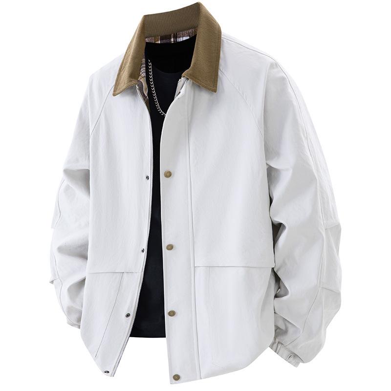 plus size Men's Jacket Spring and Autumn New Fat Plus Size Loose Jacket Fashionable All-match Lapel Top