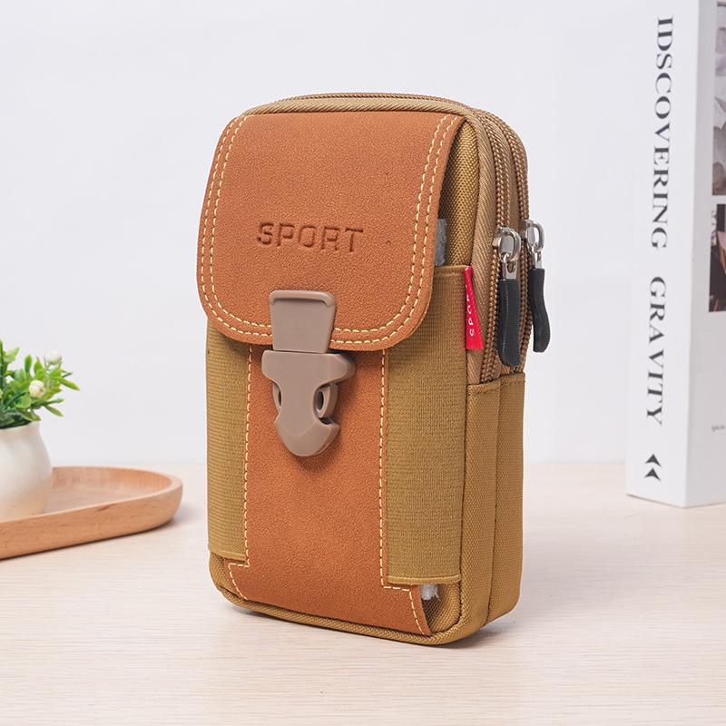 New men's outdoor small mobile phone waist bag 6.5-inch vertical version buckle mobile phone bag multi-functional wear belt waist bag