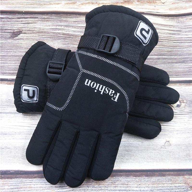Extra Wide, Large, and Thick Men's Gloves, Large Cotton, Warm, Non-Slip, Warm-Weather, Winter Fleece-Lined, for Riding Motorcycles, Cold-Proof