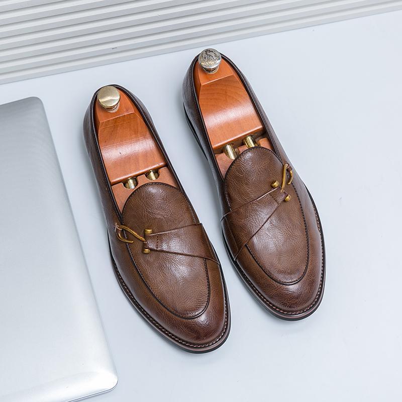 Foreign Trade plus size British Style Men's Loafers 2024 Spring and Autumn New Business Dress Casual Slip-on Leather Shoes