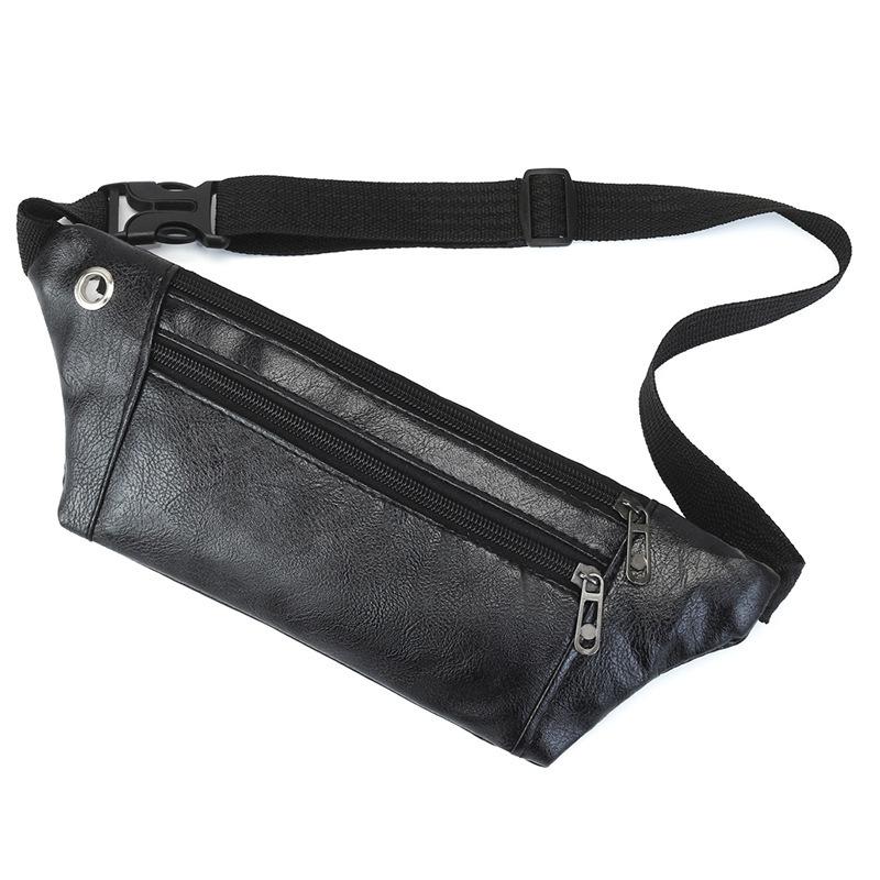 Cross-Border Men's Bags, Hot-Selling Pu Leather Cross-Border Men's Waist Bags, Chest Bags for Men with Multiple Compartments, Lightweight and Close-Fitting Phone Bags