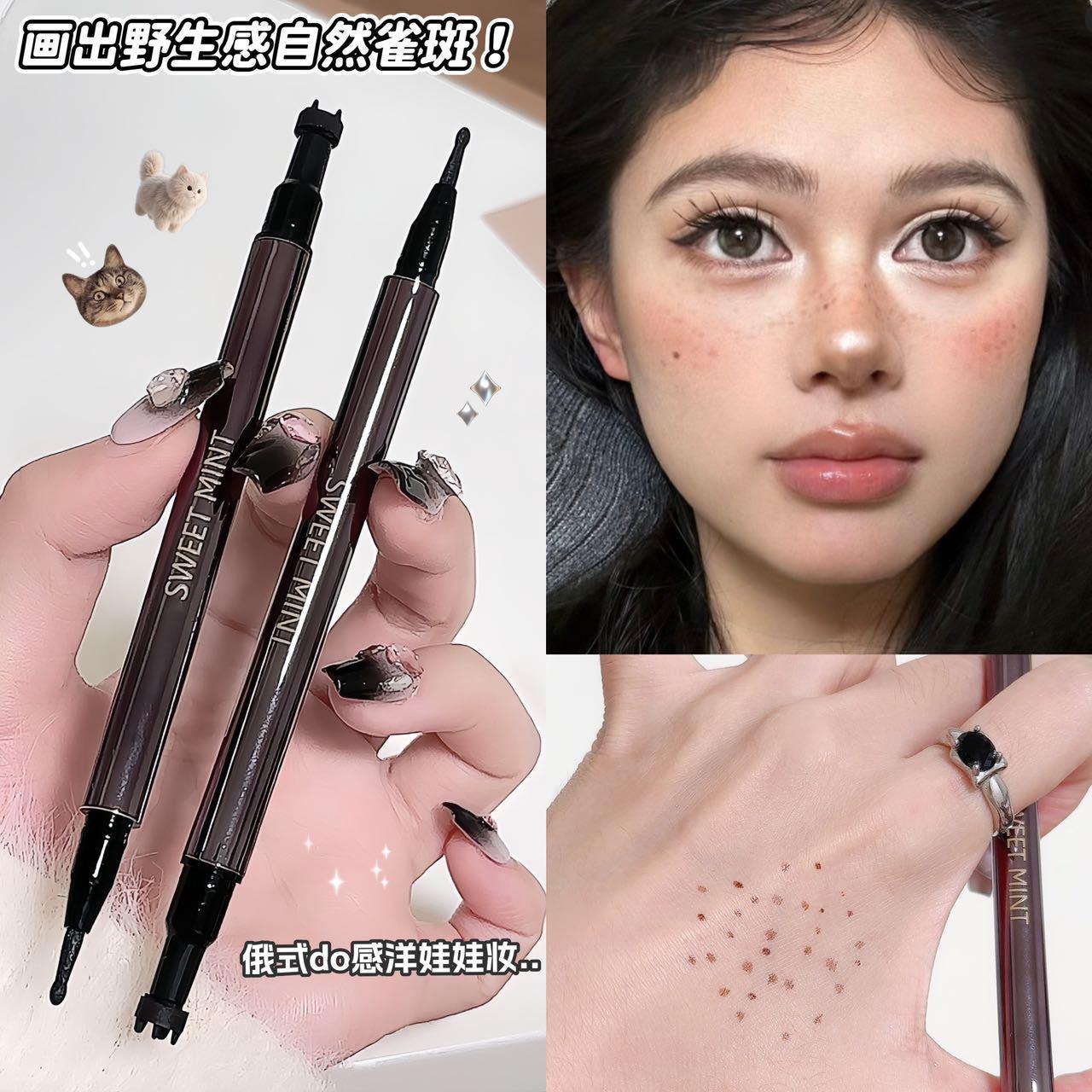 Sweet Mint Freckle Spot Mole Pen Double-Ended Natural Color Development Waterproof Non-Smudge American Wild Spot Tear Mole Pen