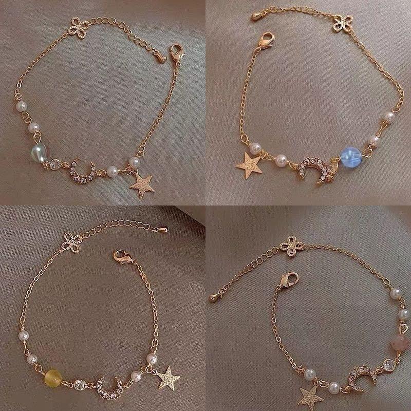 Xingyue Zircon Pearl Bracelet Women's Niche Design High-end Bracelet Korean Fashionable Internet Popular Fashion Simple Bracelet Girlfriend