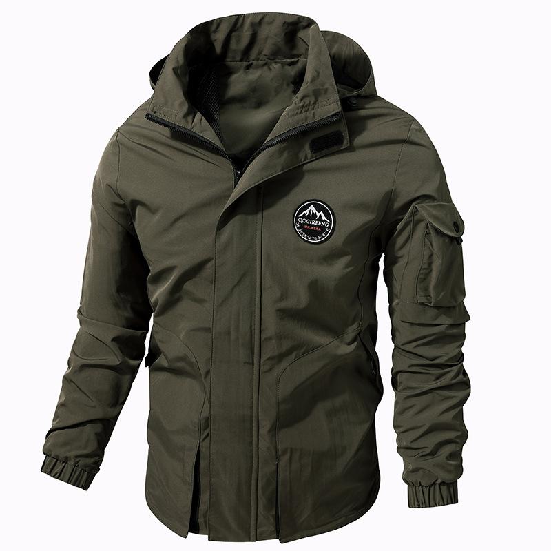 Hooded Jacket Spring and Autumn Men's Jacket Casual Workwear Versatile Top Windproof Jacket