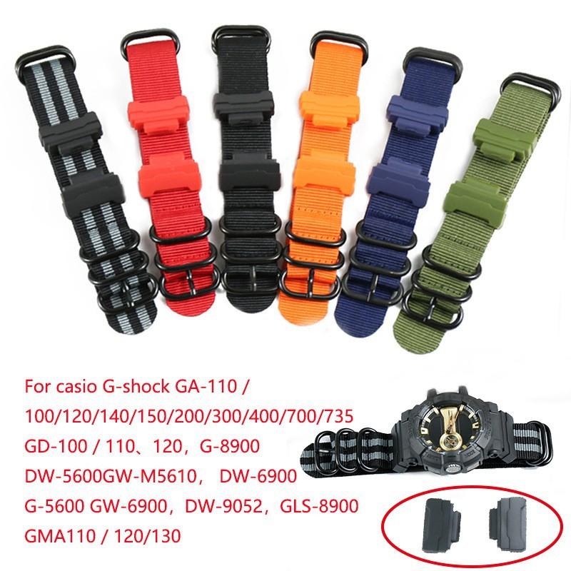 Accessories Suitable for Casio G-Shock Ga100 400Dw5600 5610 Nylon Watch Strap with Connector