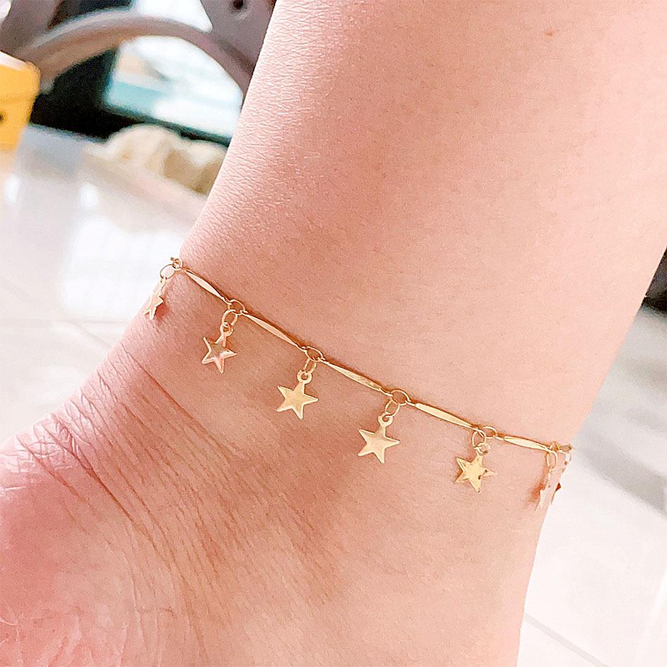 European and American light luxury fashion simple anklet stainless steel golden girl titanium steel anklet manufacturers spot wholesale
