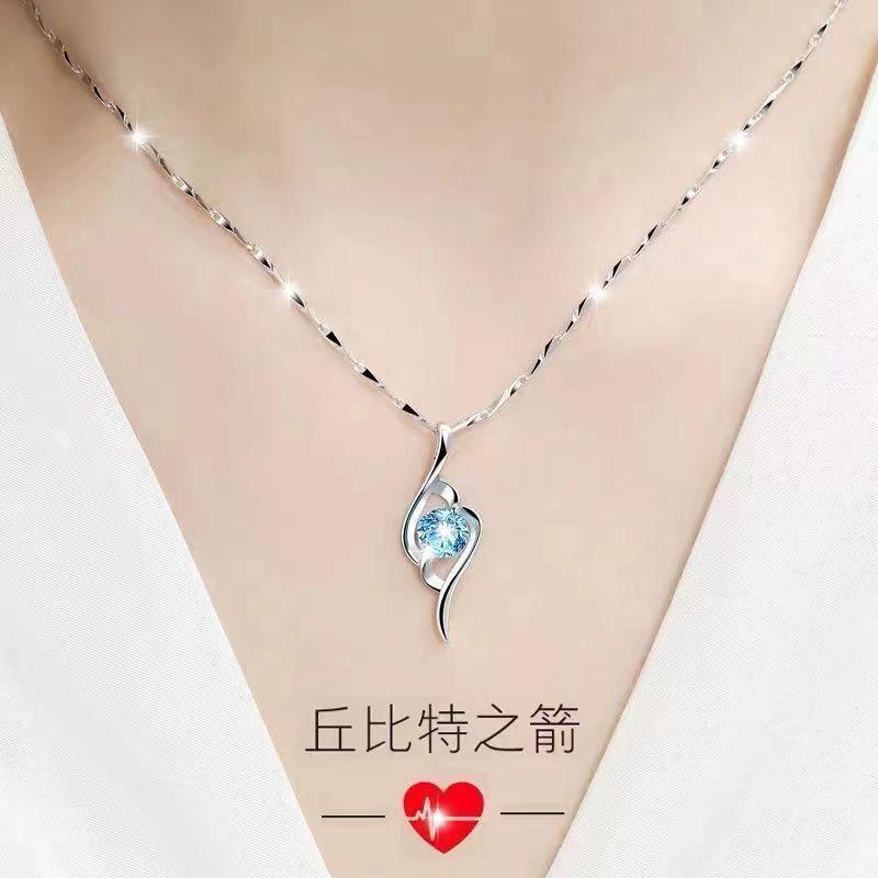 Cupid's Arrow Necklace Women's Light Luxury Simple Niche Lockbone Chain Pendant Tanabata Gift Jewelry Factory Wholesale