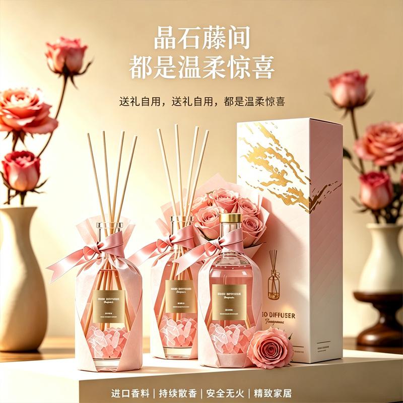 500ml crystal aromatherapy perfume diffuser liquid for office and home, long-lasting fragrance, indoor scent, luxurious decorative item