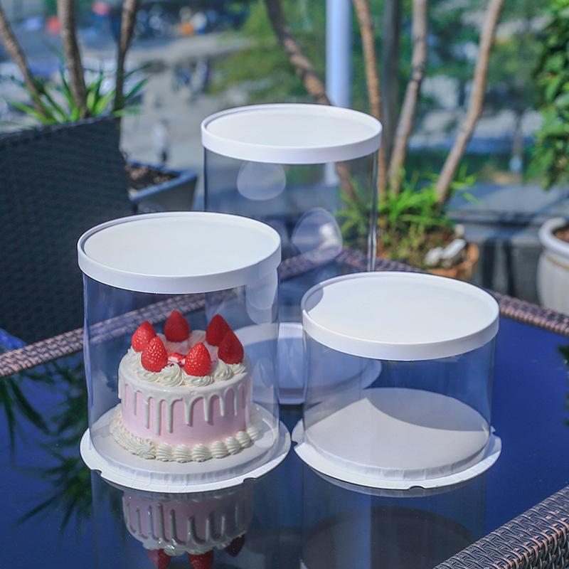 Round Baking Transparent Cake Box 4 Inches 681012 Single/Double/Three-Layer Heightened Birthday Cake Packaging Box