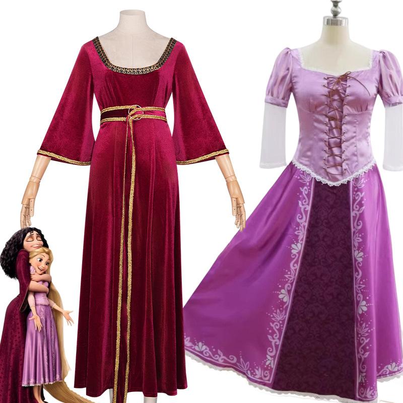 Gerso's mother cos clothing magic hair Qiyuan Rapunzel with dress role-playing cosplay clothing