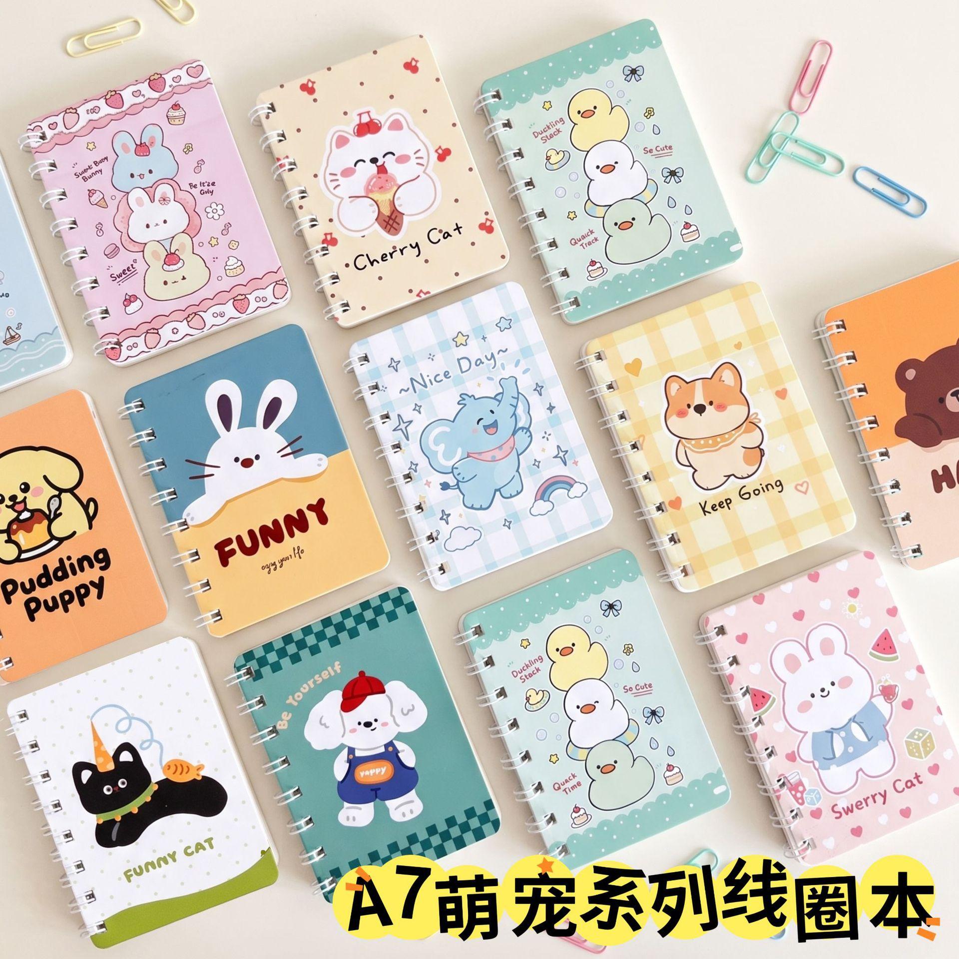 Cartoon Spiral Notebook A7 Notepad Small Notebook Lined Notebook Diary Student Gift Mini Pocket Notebook