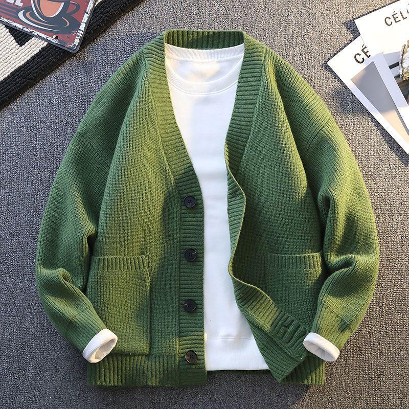 Men's Trendy Brand Knitted Cardigan Jacket 2026 Spring and Autumn New Style Youth Simple Personality Versatile Trendy Casual Sweater