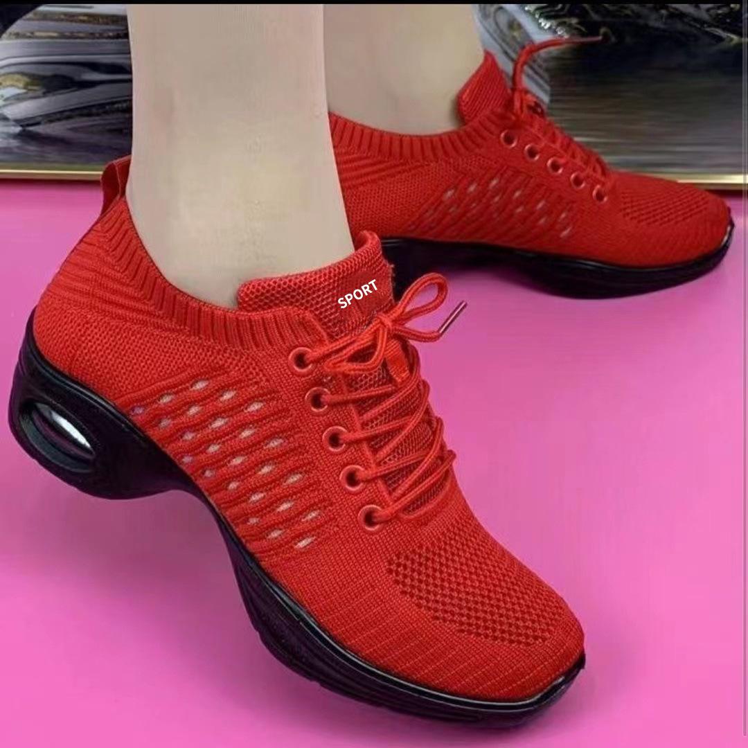 Spring and Autumn New Fashion Square Dance Shoes for Women, Air Cushion, Light Sole, Medium Heel, Light Elastic Soft Sole, All-Season Dance Shoes for Women