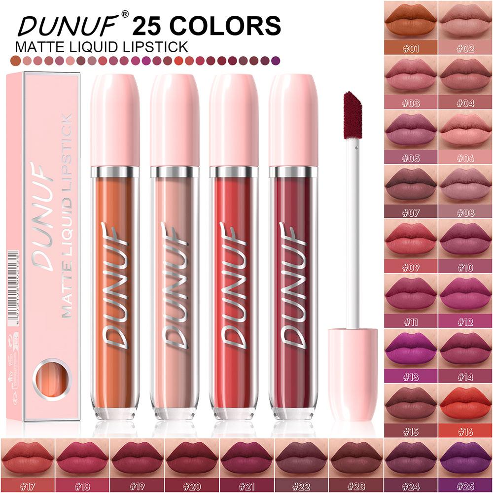 Dunuf 25-Color Velvet Matte Waterproof Lipstick Non-Stick Cup Long-Lasting Lip Gloss Please Check the Link for the Disclaimer