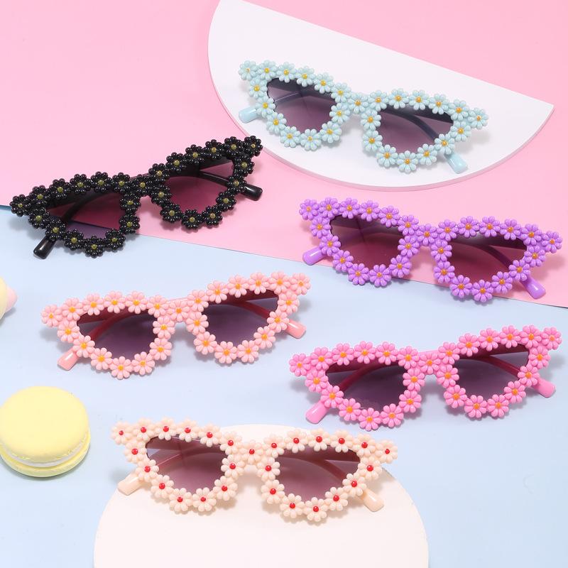 Heart-shaped Daisy Children's Sunglasses, New Cute Decorative Sunglasses for Babies, Sun Protection for Outings