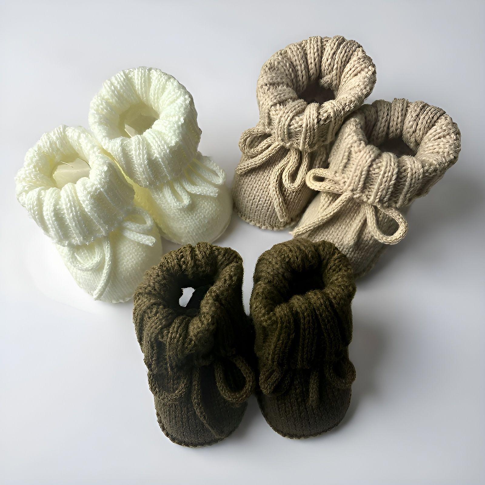 Baby shoes for 0-6 months old, toddler shoes for spring and autumn, newborn pre-walking shoes, knitted shoes with straps, woolen shoes