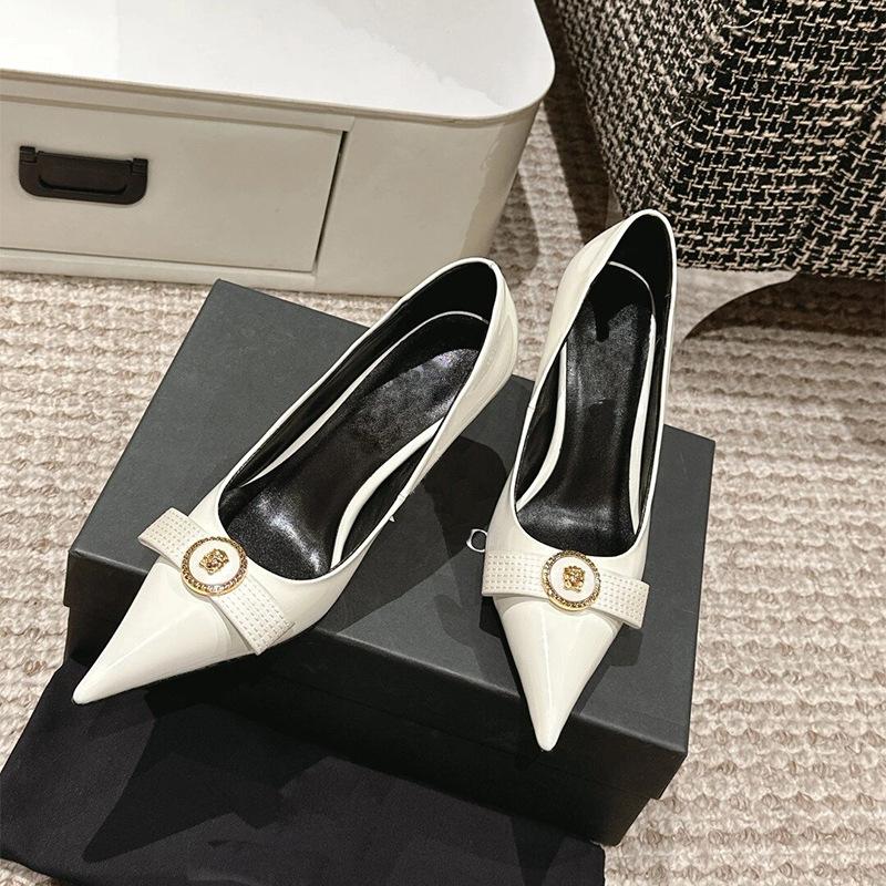 32-45 Size High Heels Women's Autumn and Winter Stiletto Heel High-end Feeling OL Pointed Single Shoes Design Feeling Niche Temperament