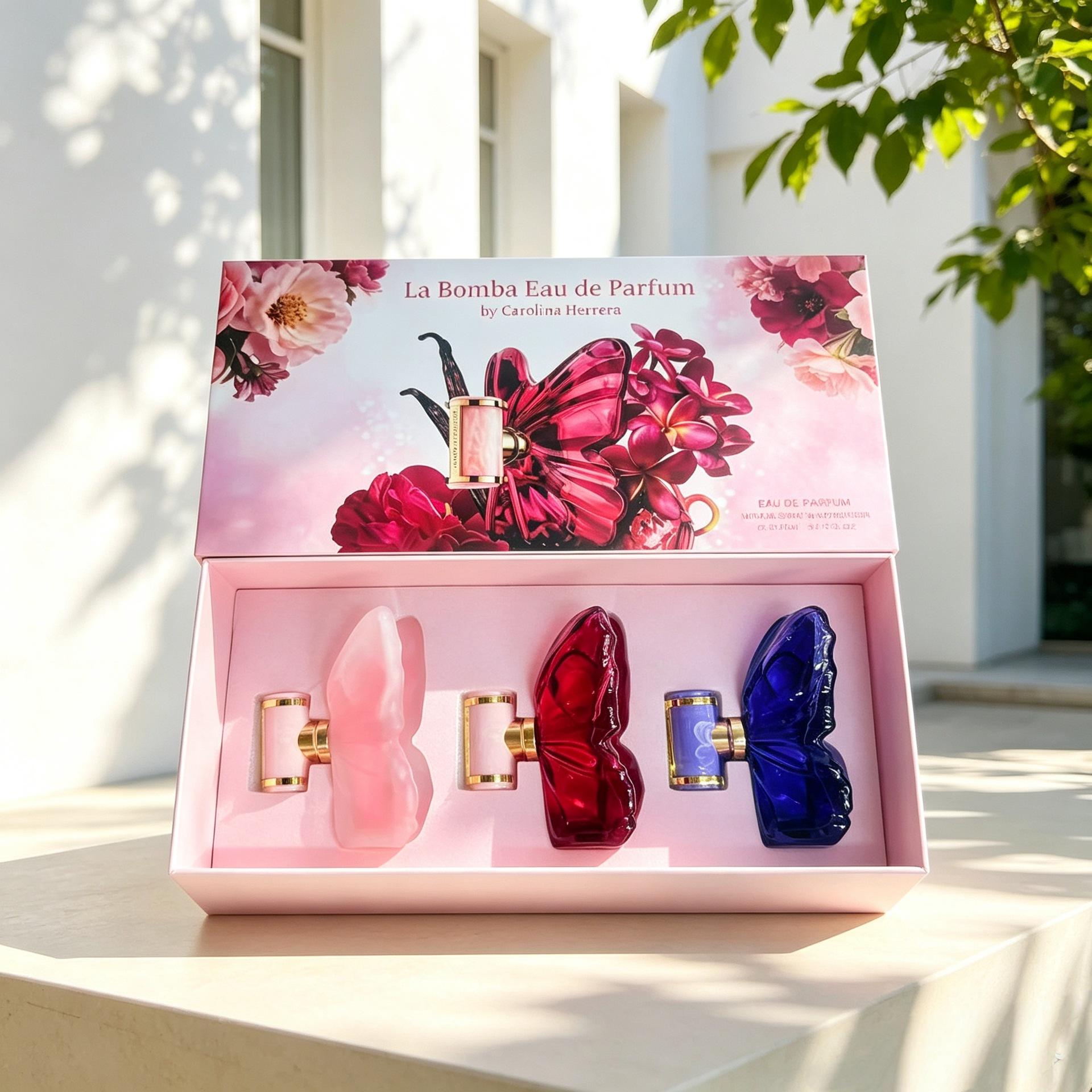 LA BOMBA PARFUM Butterfly Three-Piece Gift Set, Perfume for Men and Women, Middle Eastern Arabian Dubai