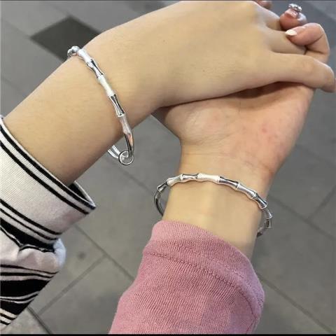 Bamboo bracelet female young bamboo newspaper safe foot bracelet for girlfriend Valentine's Day birthday ins high sense
