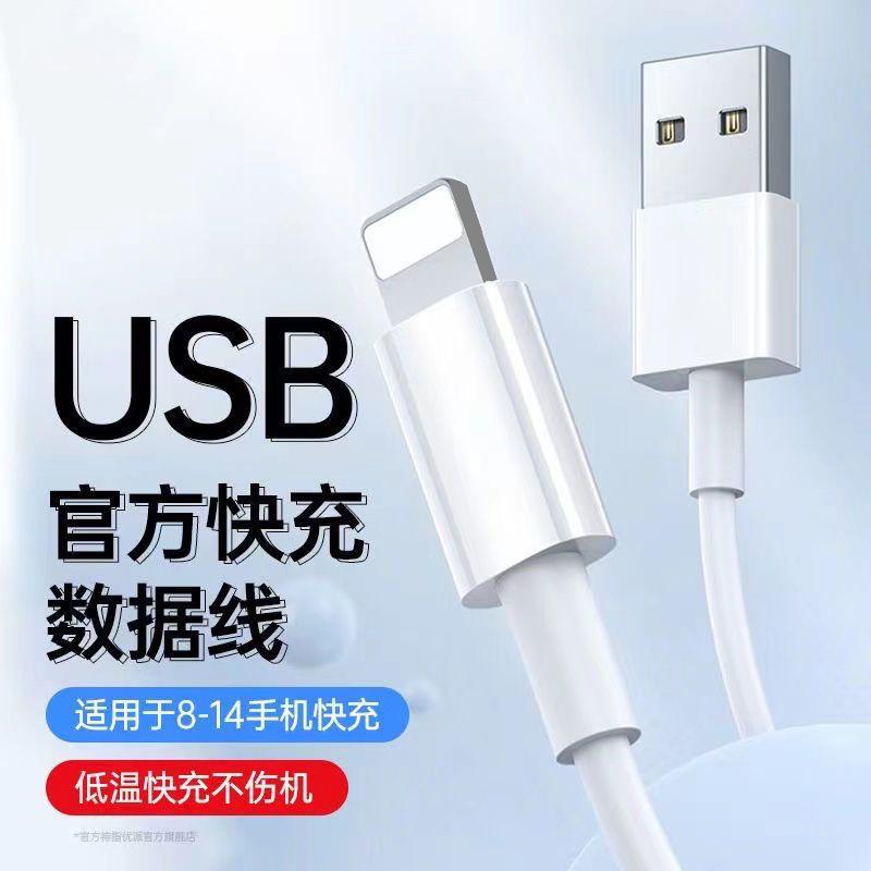 Suitable for Apple 14/13/8 Mobile Phone Fast Charging Charging Cable USB to Lighting Data Transmission Data Cable Wholesale