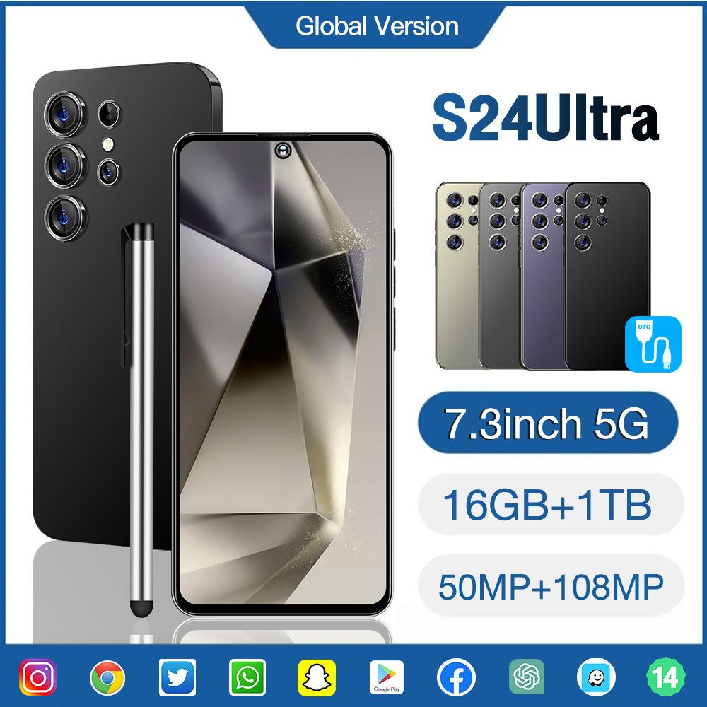 Cross-border smartphone S24Ultra Android 16+1T 7.3-inch Android phone from the source manufacturer, Temu dropshipping