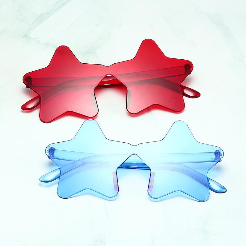 New Fashionable and Personalized Five-Pointed Star Sunglasses Cross-Border Rimless Sunglasses Trendy Party Funny Beach Sunglasses