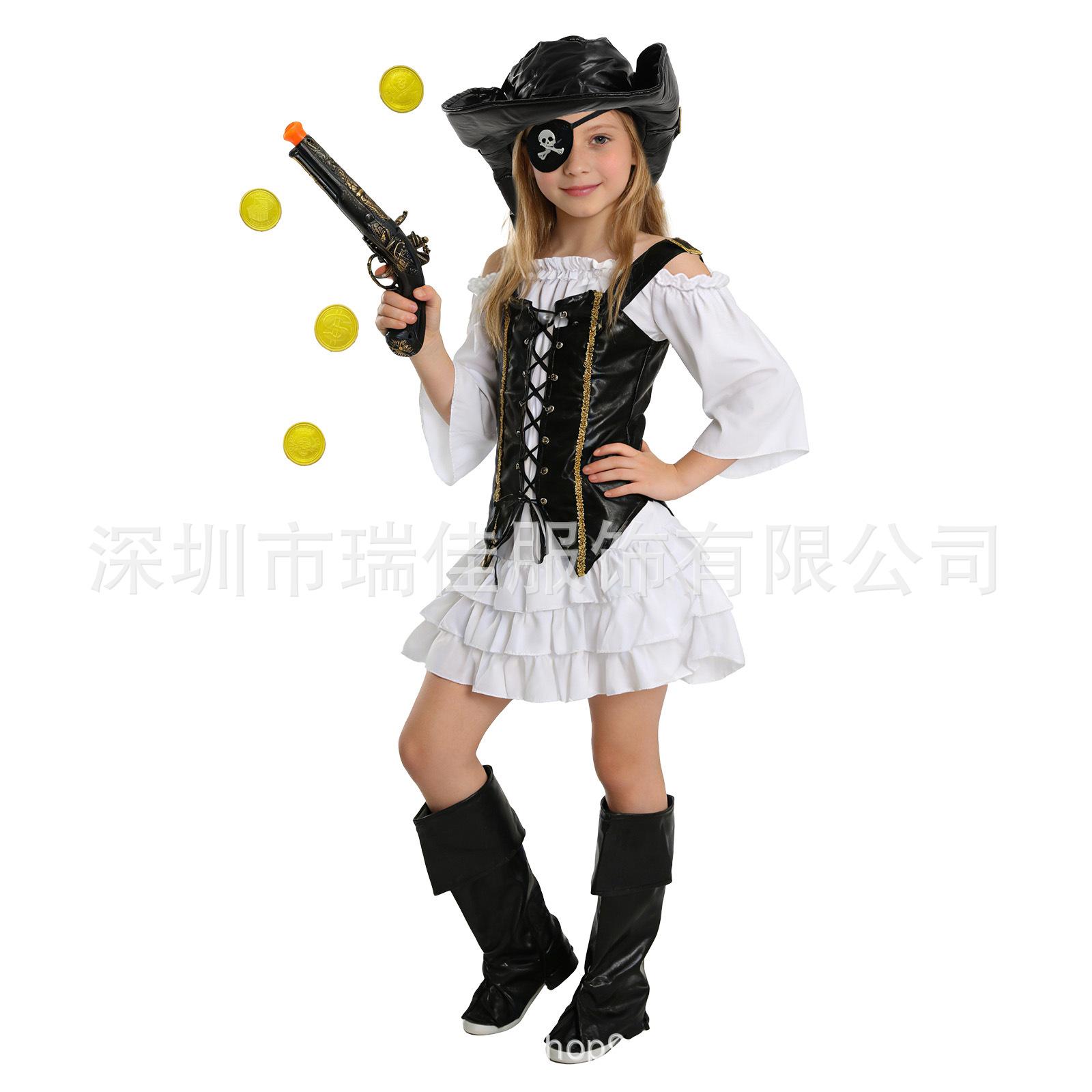 In Stock: Girls' Pirate Party Costumes, Role-Playing Costumes, Stage Performance Outfits, Direct Supply from the Manufacturer