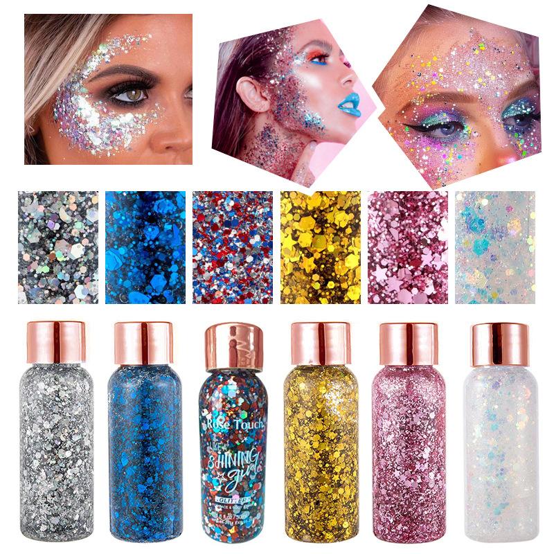 Cross-border laser glitter gel paste for face and body, glitter liquid eyeshadow for performances, bulk packaging