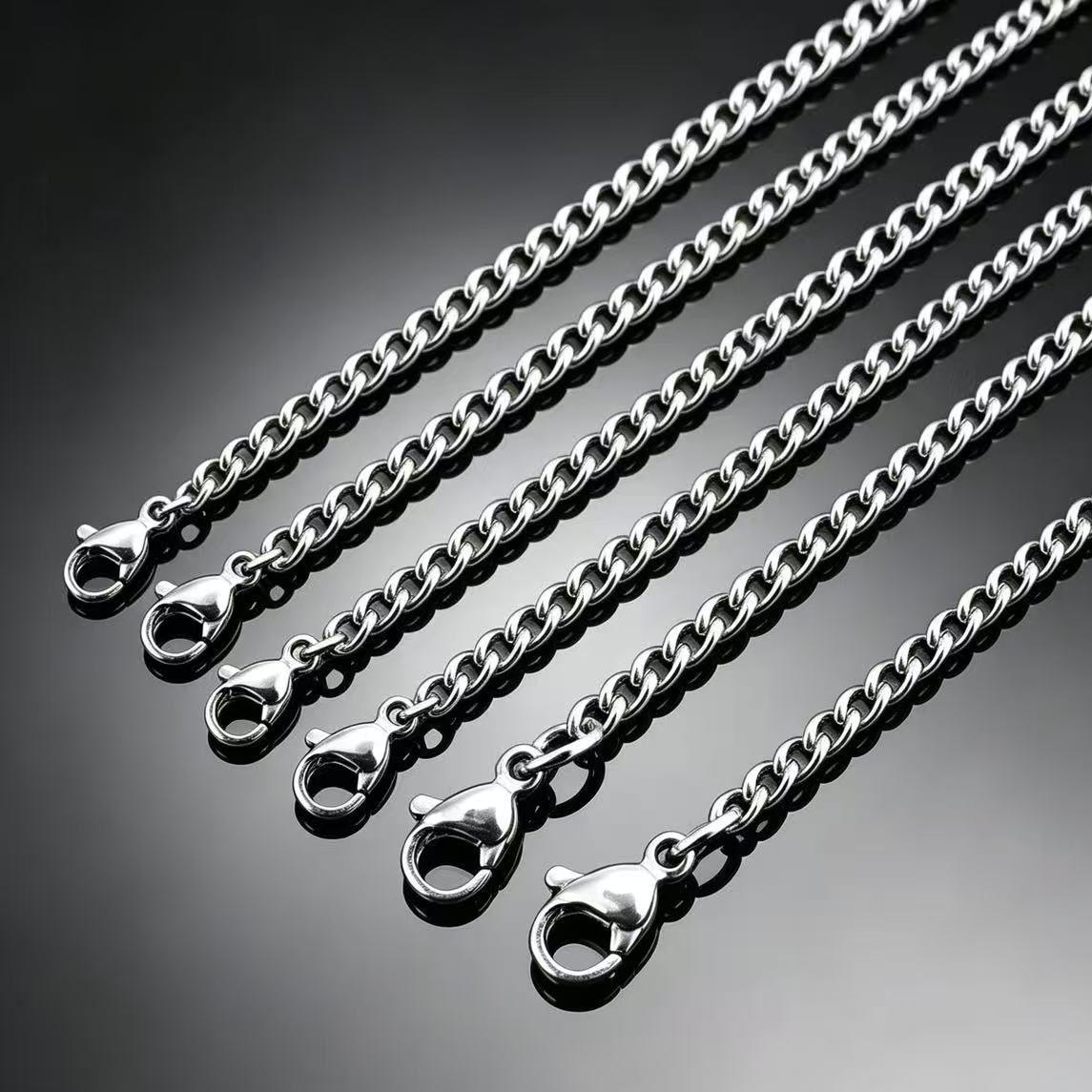 Cross-border manufacturers stainless steel side chain accessories simple men's sweater chain titanium steel jewelry necklace chain wholesale