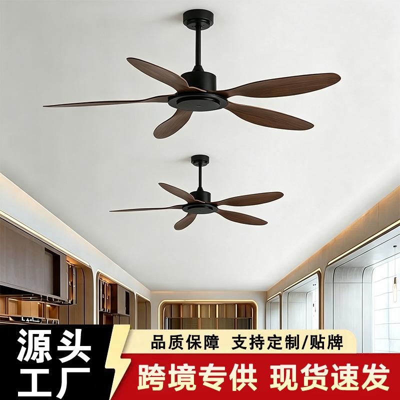 Nordic High-Wind Variable Frequency Ceiling Fan for Industrial, Commercial, and Home Use, Restaurant Electric Fan, Silent, No Light, Retro Ceiling Fan