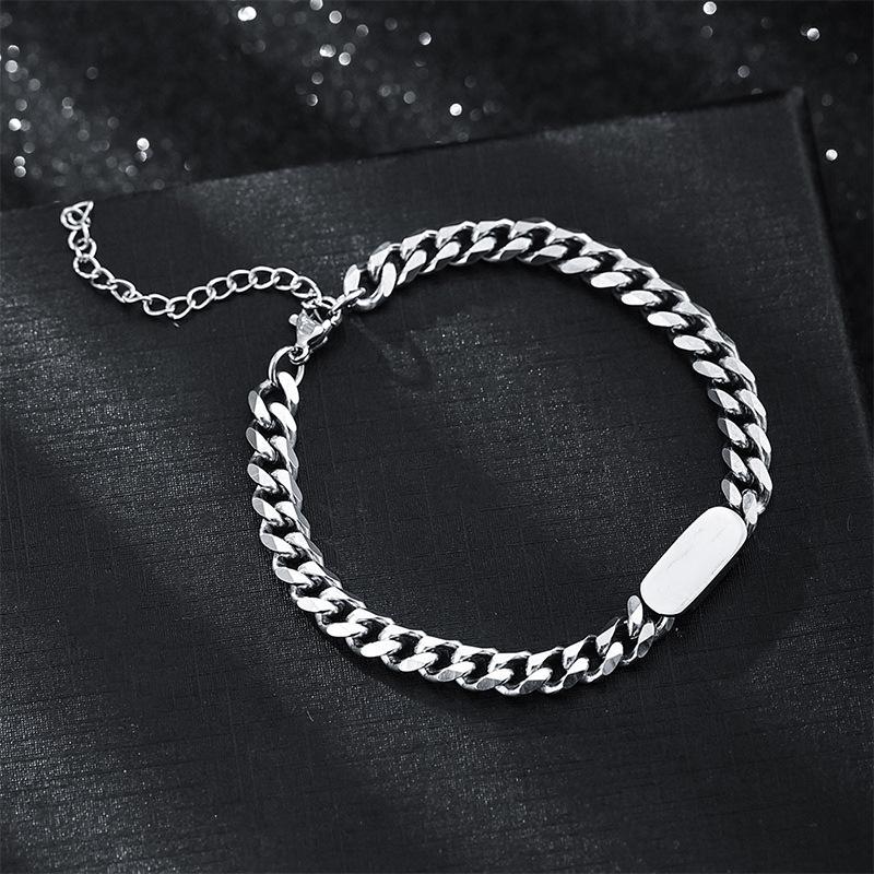 Titanium Steel Trendy Bracelet Female hiphop Ha Bend Couple Fashion Simple Personality Student Cold Style Bracelet Female Accessories