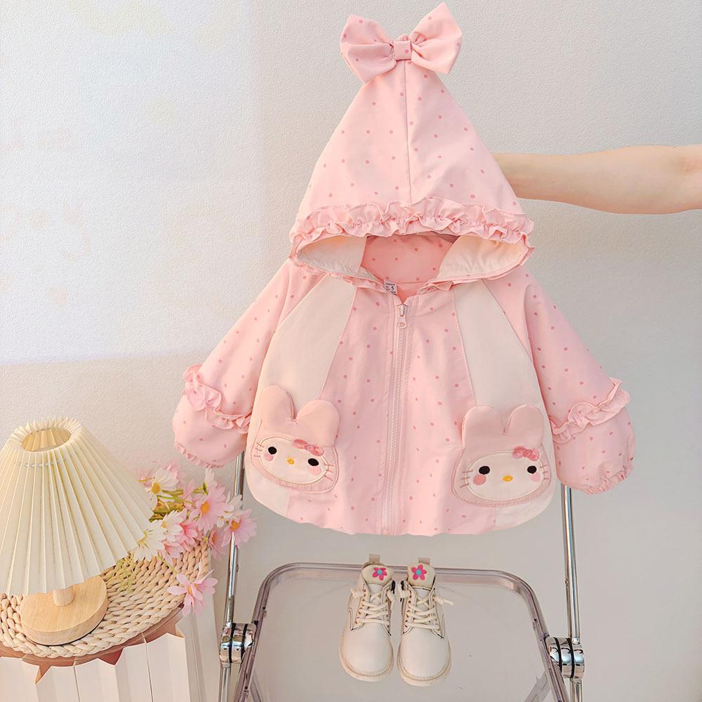 Girls' Trench Coat 2026 New Fashionable Children's Hooded Jacket Stylish Korean Version Top Baby Spring Autumn Jacket