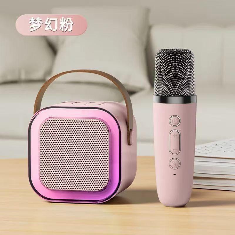 K12 Microphone Integrated Bluetooth Speaker for Outdoor and Home Use, Portable Karaoke Microphone Speaker, Cross-Border Exclusive, Customizable with Logo