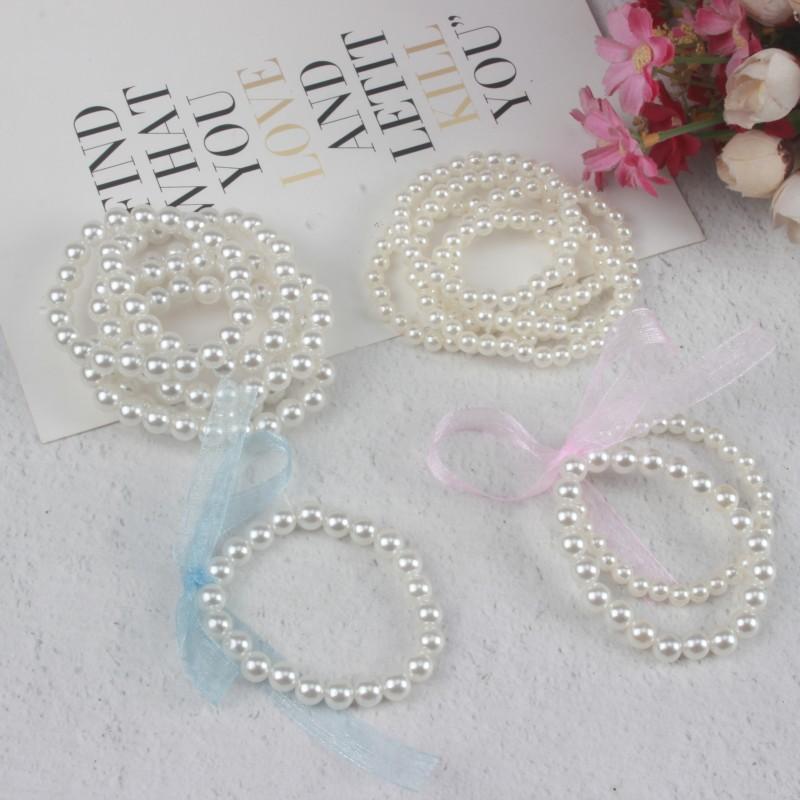 Children's artificial pearl bracelet girls' plastic pearl beaded acrylic handmade small gift Yiwu jewelry wholesale