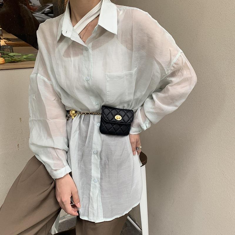 2021 New Trendy Beaded Waist Chain Waist Bag for Women, Chest Bag, Popular on Instagram, Chanel-Style Crossbody Bag for Women