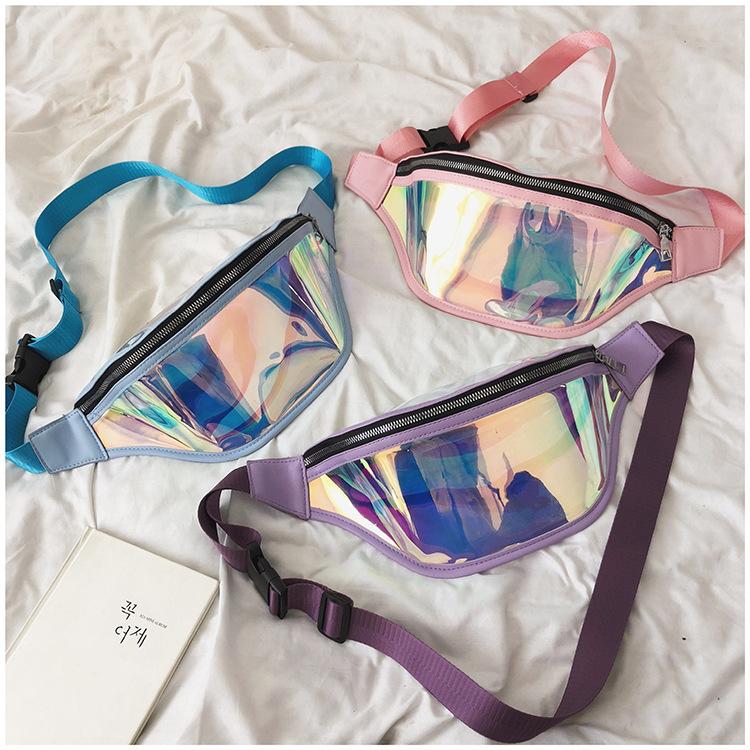 Waist Bag Factory Men's Jelly Bag Laser Tpu Chest Bag Waterproof Single Shoulder Crossbody Bag Pvc Bag Wholesale Can Add Logo