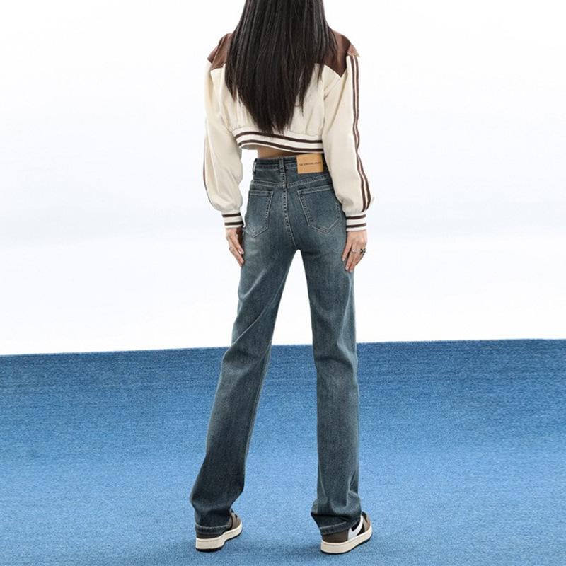 High-Waisted Slim Straight-Leg Jeans for Women, 2026 Autumn New Style, Slimming Versatile Cigarette Pants, Floor-Length Pants for Tall Women