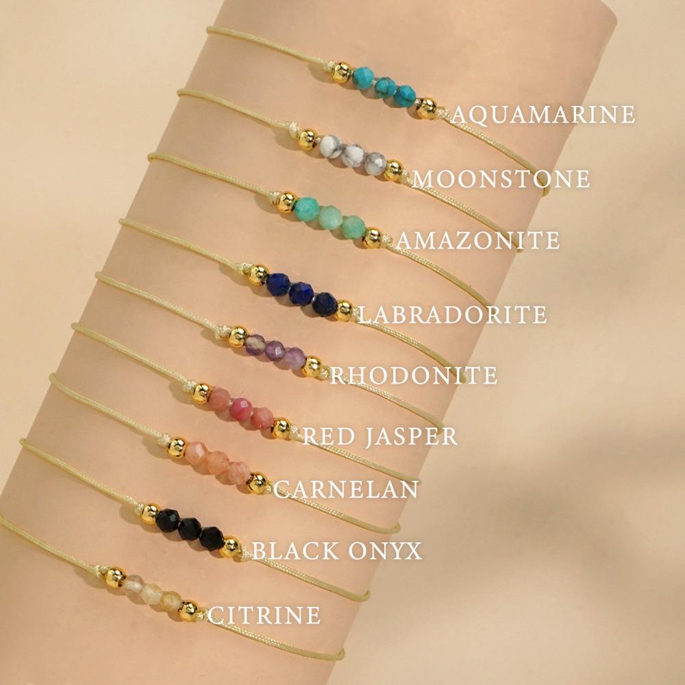 Europe and the United States cross-border hot selling gem card natural stone mixed wear copper beads handmade beaded bracelet women's fashion all-match