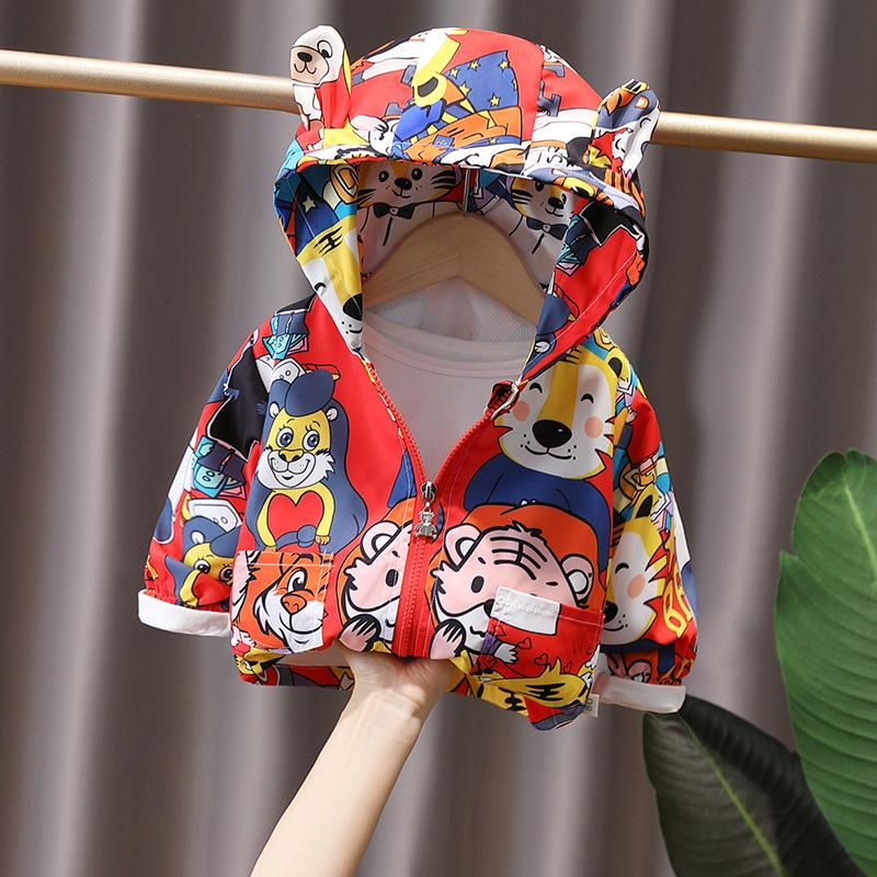 Yihao Children's Clothing Boys' Jacket Spring and Autumn New Cartoon Children's Spring Hooded Jacket Boys' Clothes