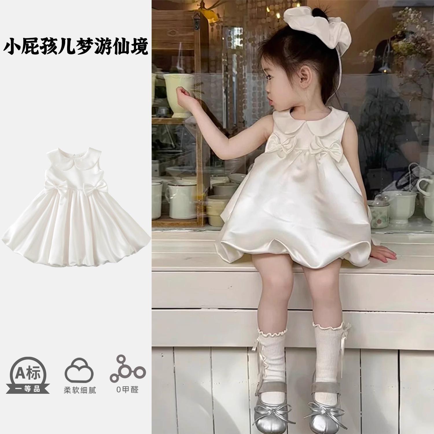 Girls' Summer Dress 2026 New Style Baby Girl High-End Birthday Dress Princess Dress Children's Vest Dress