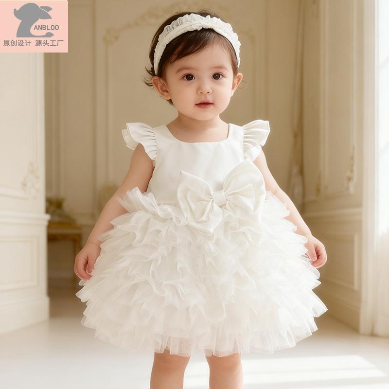 Summer Children's Clothing, Elegant Dress, Gauze Skirt, Birthday Children's Dress, Princess Dress, One-Year-Old Baby Girl Gauze Dress