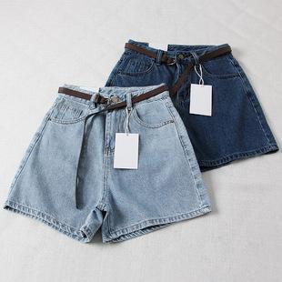 Korean Style Ins High-Waisted Denim Shorts for Girls Summer 2025 New Loose Casual Slimming Look Hot Pants for Small People