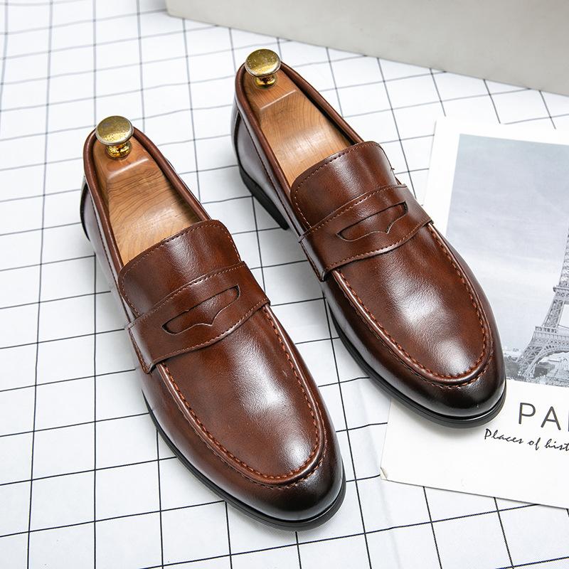 Cross-border plus size men's shoes new casual shoes fashion legged loafers fashion stylist personalized leather shoes wholesale